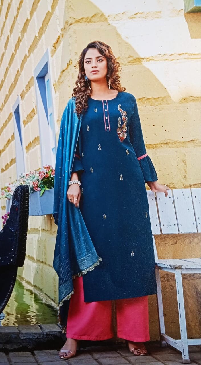 MYRA Women's Muslin Silk Full-stitched Salwar Suit for - Etsy