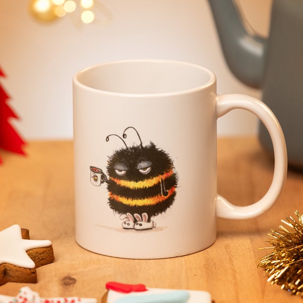 Hummel Tasse für Morgenmuffel Biene Becher Tee Kaffee Imker Honig Müde Frühstück