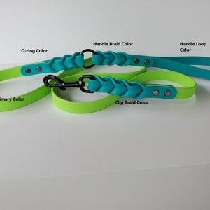 3/4 Wide Custom Triple Braid O-ring Biothane Dog Leash Braided Multi Color Leash 3-9FT image 3