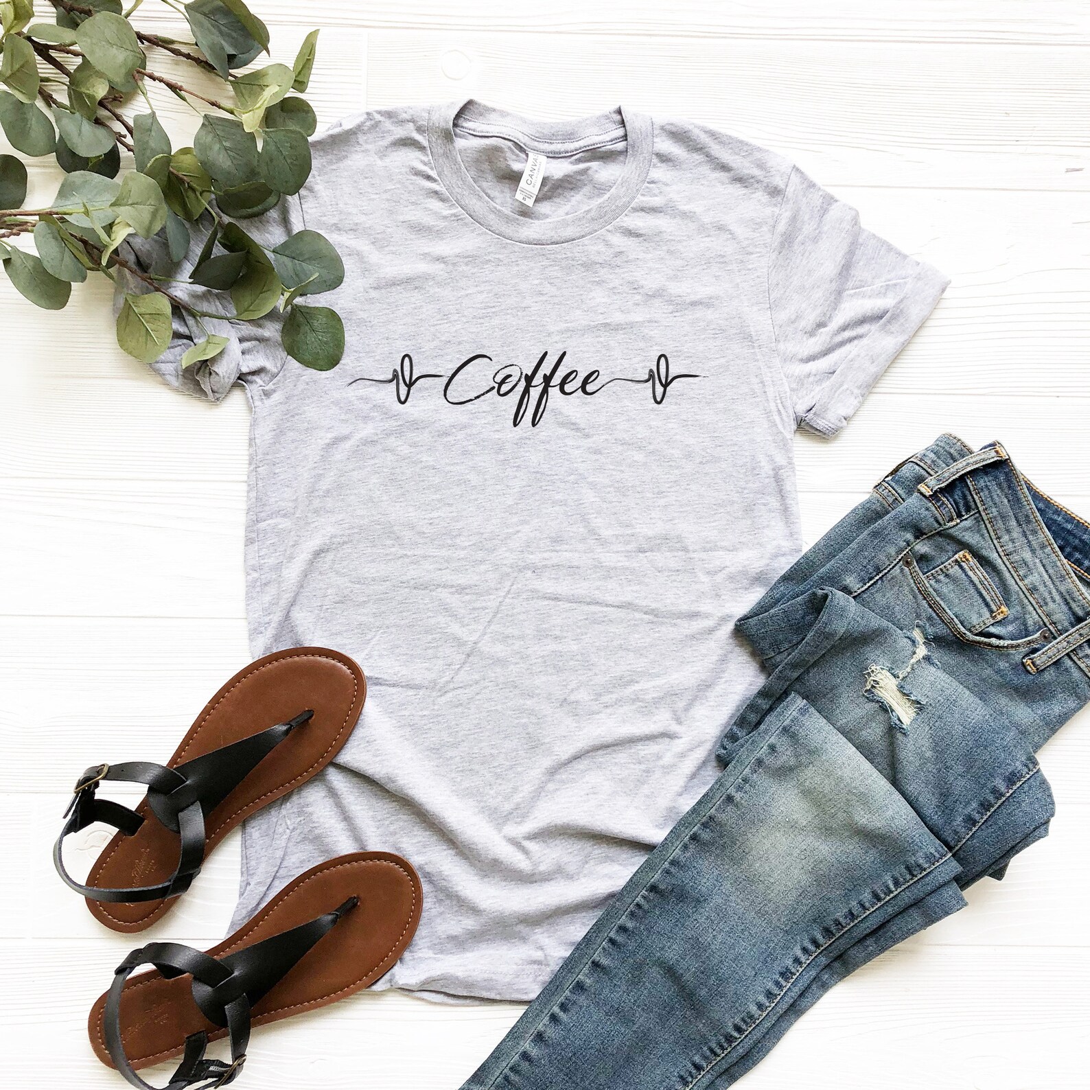 Coffee Shirt Coffee is Life Tshirt Coffee Heartbeat Funny Etsy