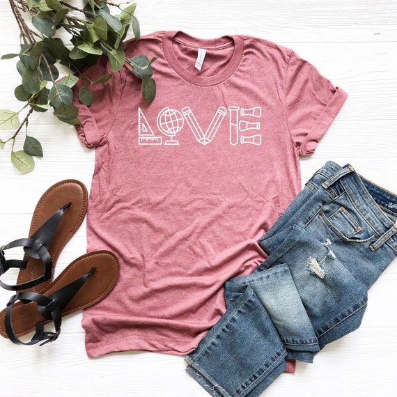 Love T-ShirtLove Education Shirt Cute Funny Teacher Shirt | Etsy