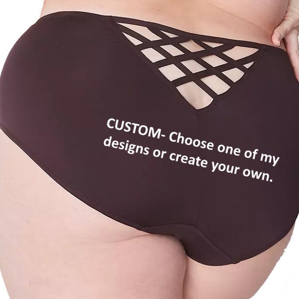 5XL (34/36)  Custom Lace Hipster Panty Plus Size, Brown