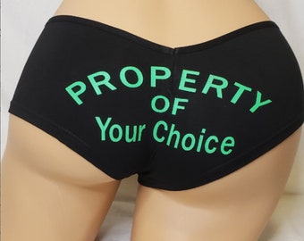 Property of Custom Plus Size Boyshort, black