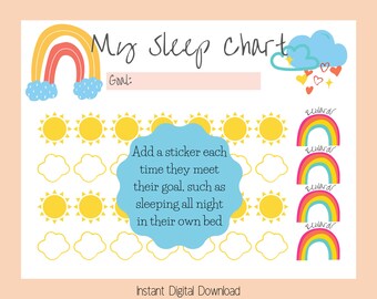 Sleep Sticker Chart, Printable Under the Sea Reward Chart for Toddlers ...