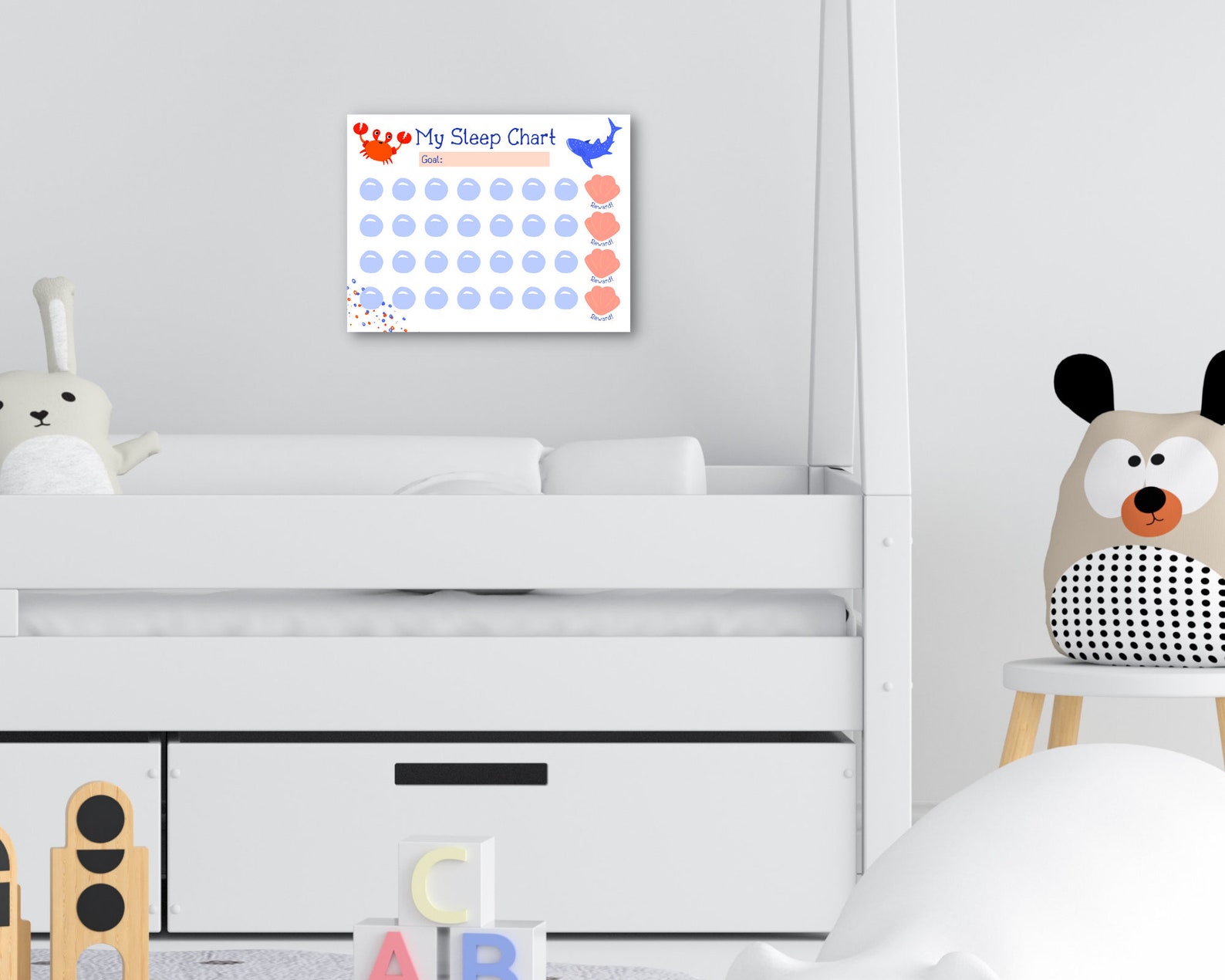 Sleep Sticker Chart Printable, Ocean Reward Chart for Toddlers and ...