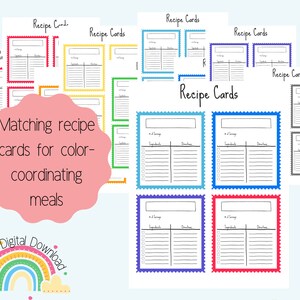 Printable Meal Plan Bundle Rainbow, Meal Prep Planner, Menu Planner ...