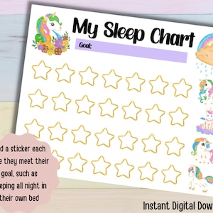 Sleep Sticker Reward Chart for Toddlers and Preschoolers, Printable ...
