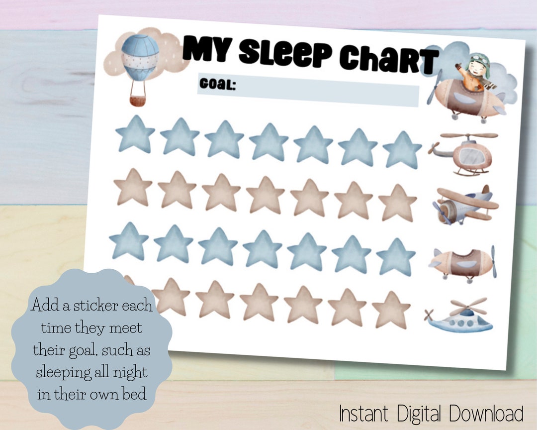 Printable Sleep Reward Sticker Chart for Toddlers and Preschoolers to ...