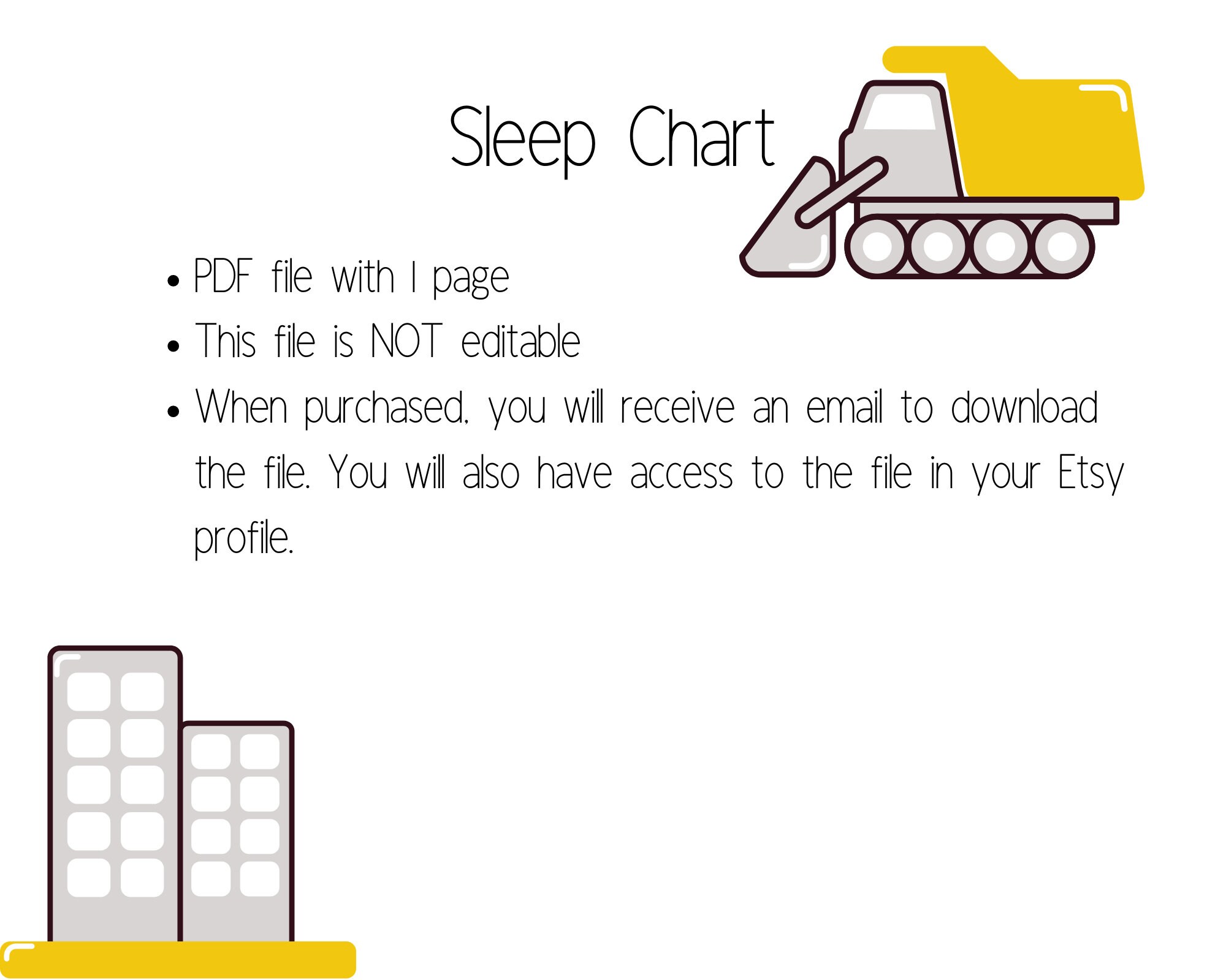 Printable Sleep Sticker Chart Construction Reward Chart for - Etsy ...