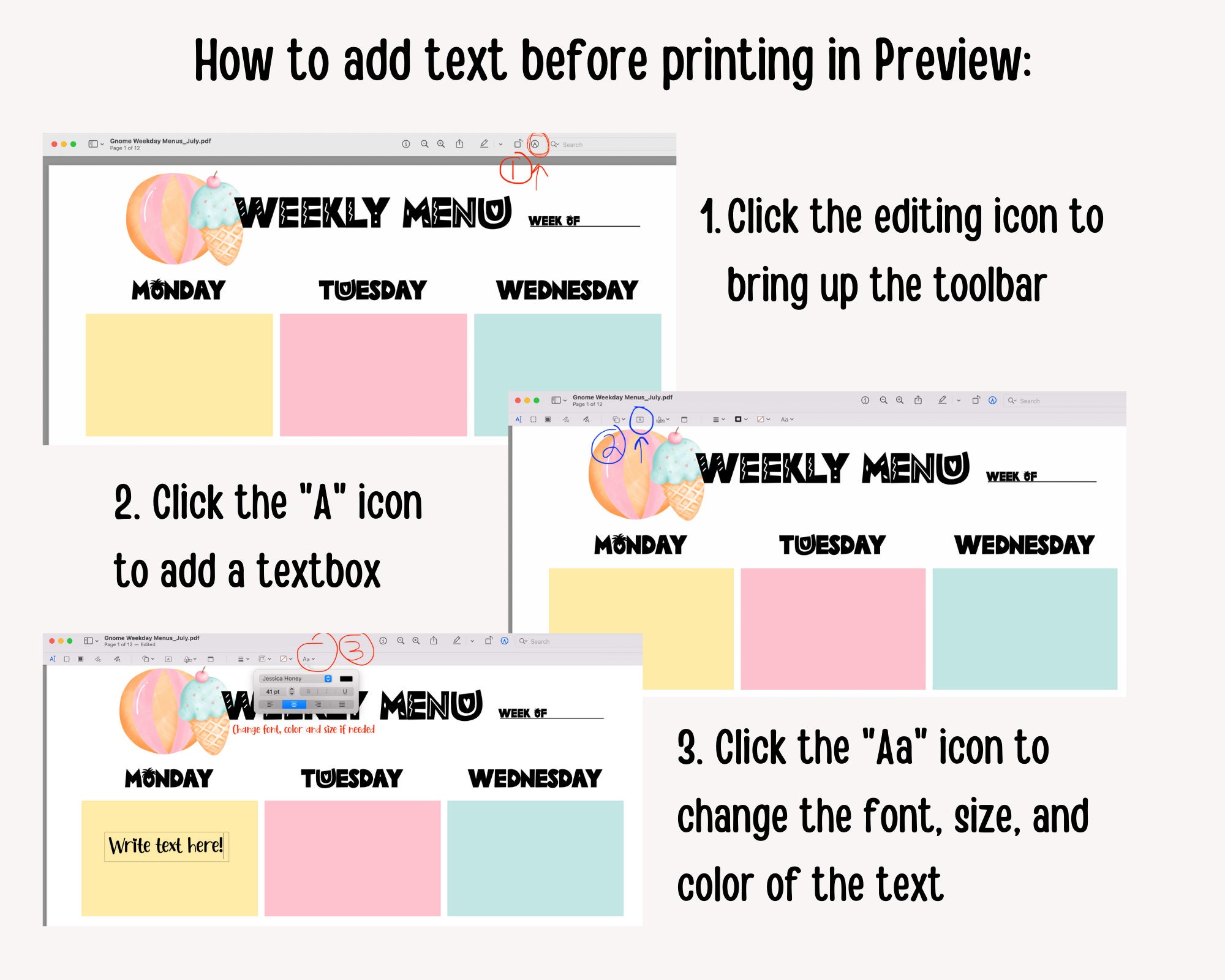 School Lunch Menu Printable, Weekly Lunch Menu Template, Monthly Lunch ...
