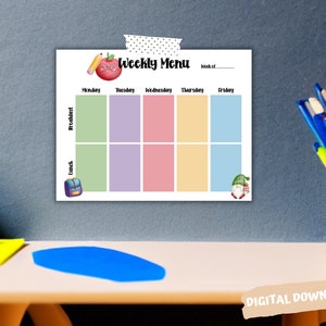 Printable Weekly &amp; Monthly Childcare and Preschool Menus, Seasonal Meal ...