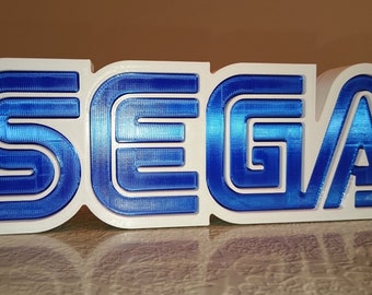 Logo SEGA - Ornamento da scrivania / Arte murale - 8 pollici / 20 cm - Segno stampato in 3D per sala giochi, scaffale - decorazione per videogiochi