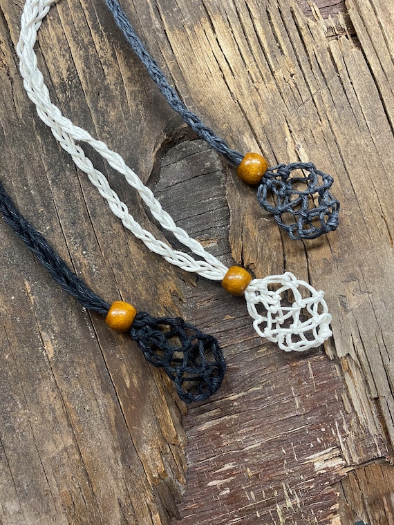 Hemp Cord Necklace Stone / Crystal Holder - 2 sizes to choose from - 1