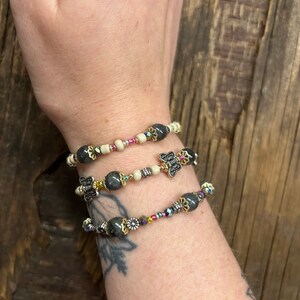 Stackable Dainty Labradorite Crystal Bracelet Set