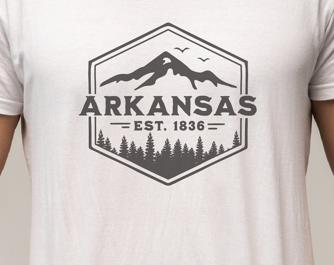 Arkansas Gift For Hikers Mountain Wall Art SVG Arkansas Shirt PNG Mountain Sublimation Designs Forest Housewarming Gift Arkansas POD Designs