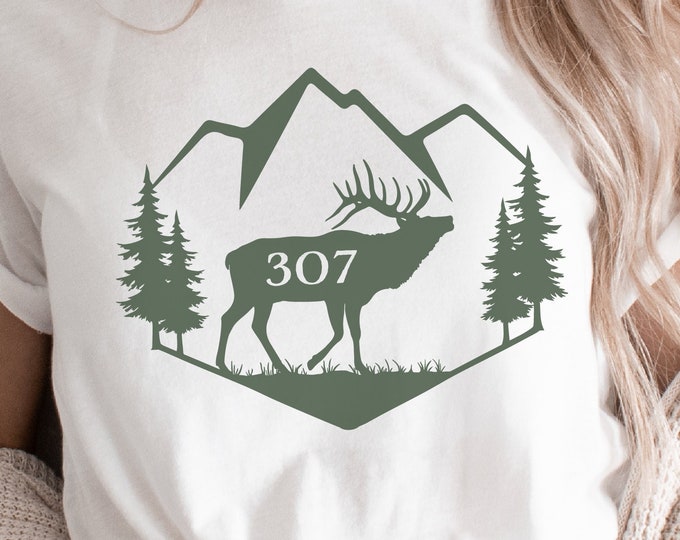Wyoming Elk Gifts Mountain Wall Art Elk Decor Wyoming Shirt PNG Elk Hunter Gift Wyoming SVG Outdoorsy POD designs Wyoming Keepsake Mountains