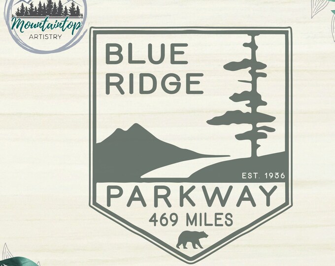 Blue Ridge Parkway National Park Gift Virginia Wall Art Blue Ridge Parkway Scenic Drive Decal North Carolina Blue Ridge Parkway Logo Gift