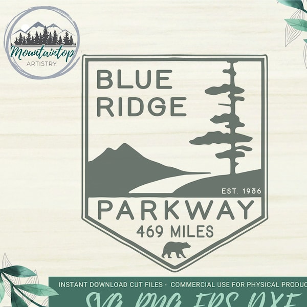 Blue Ridge Parkway National Park Gift Virginia Wall Art Blue Ridge Parkway Scenic Drive Decal North Carolina Blue Ridge Parkway Logo Gift