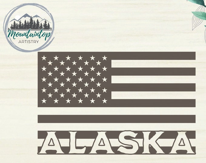 Alaska Shirt PNG Alaska USA Gift American Flag SVG Alaska Laser Engraving Cut File Alaska Flag United States Decor Alaska Gift Stars Stripes