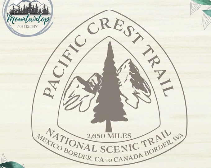 Pacific Crest Trail SVG, PCT Sign, PCT Trail Marker