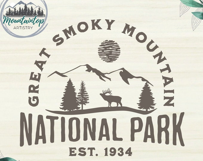 Great Smoky Mountain National Park SVG, Smoky Mountain National Park, Mountain SVG, National Park Laser Engraving Cut File