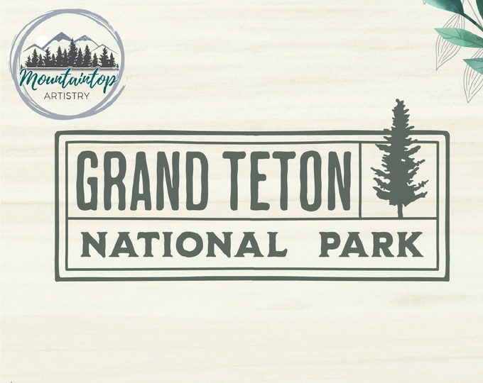 Grand Teton National Park PNG Wyoming Wall Art Grand Teton National Park Shirt PNG Wyoming Gift National Park Designs Commercial Use PNG