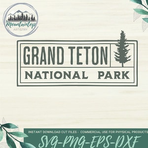 Grand Teton National Park PNG Wyoming Wandkunst Grand Teton National Park Shirt PNG Wyoming Geschenk National Park Designs Kommerzielle Nutzung PNG
