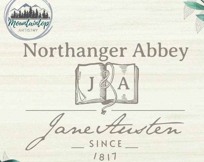Northanger Abbey Novel SVG, Jane Austen Gift Idea, Bibliophile Book Lover, Bookish DXF Laser Engraving Cut File