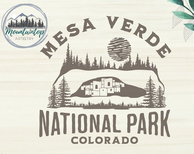 Mesa Verde National Park Gift Colorado Wall Art National Park Print Colorado Shirt PNG Pueblo Indigenous Art Native American Decor POD Shirt