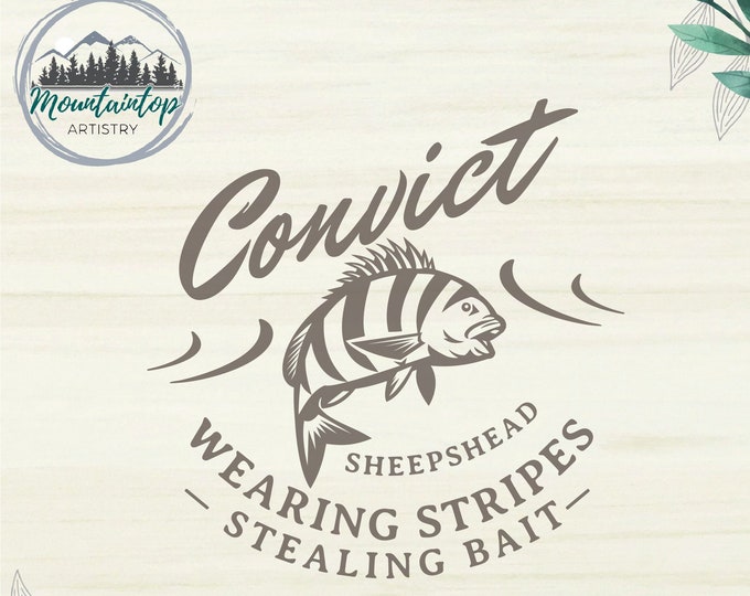 Sheepshead SVG, Funny Fishing DIY Gift Ideas, Saltwater Fishing DXF, Fishing Cut File