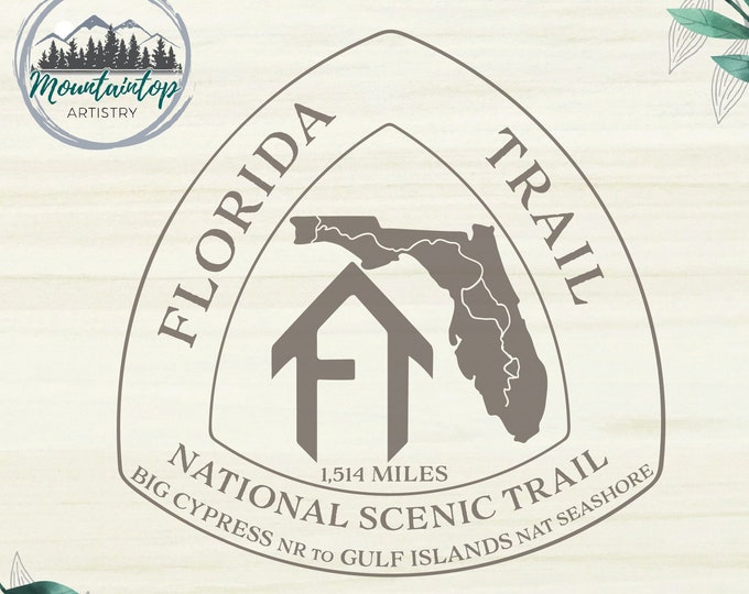 Florida Trail SVG, Florida Trail Hiking Sign, Florida Trail Logo, Florida Trail Sign Marker DXF Laser Engraving Cut File