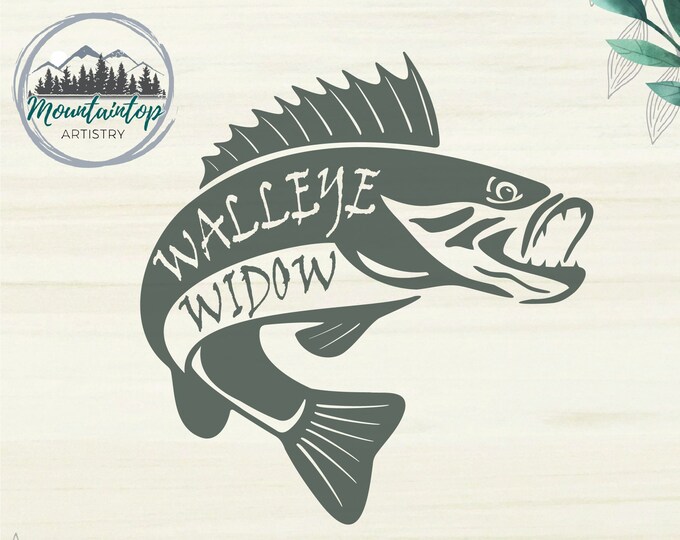Fishing Gift For Her Funny Fishing Shirt PNG Walleye Fish Decor Lake House Print Walleye Sticker SVG Walleye Sublimation Fishing POD Designs