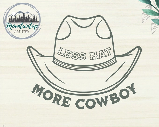 Cowboy Hat SVG Rodeo Wall Art Western Decor Cowboy Theme Nursery Wild West SVG More Cowboy Shirt PNG Gift For Cowboys Birthday Western Decal