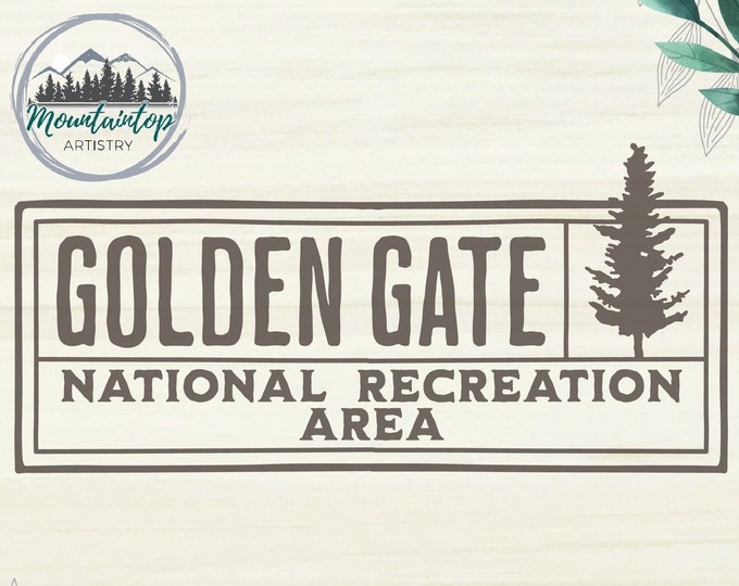 Golden Gate National Recreation Area SVG, California SVG, National Parks, Golden Gate California, Golden Gate SVG, Golden Gate Park