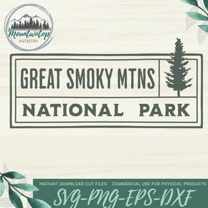 Great Smoky Mountains National Park SVG, Great Smokies, Pigeon Forge SVG, National Park Gift Ideas, Smoky Mountains
