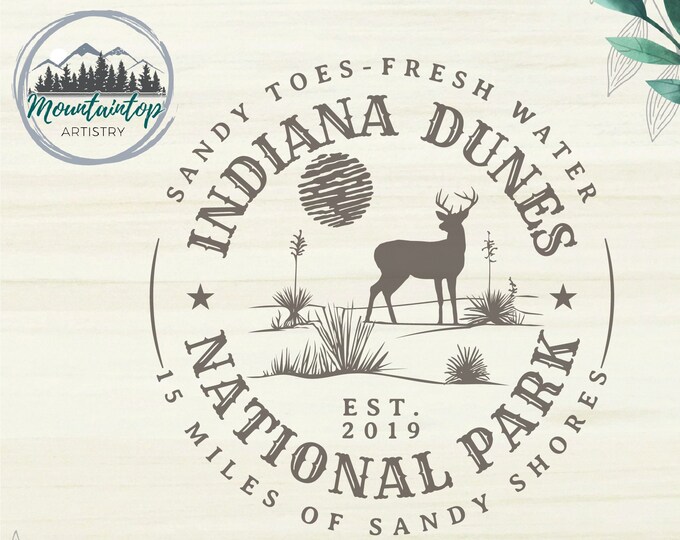 Indiana Dunes National Park Gift For Campers Whitetail Deer SVG Wall Art Indiana Dunes Keepsake Indiana Shirt PNG Whitetail Deer POD Designs