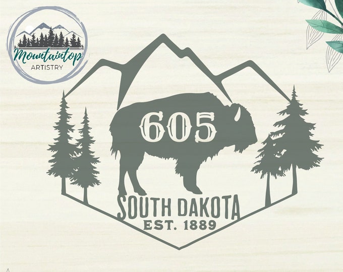 South Dakota Gift American Bison Decor South Dakota Buffalo Wall Art South Dakota Shirt PNG Black Hills South Dakota Housewarming Gift SVG