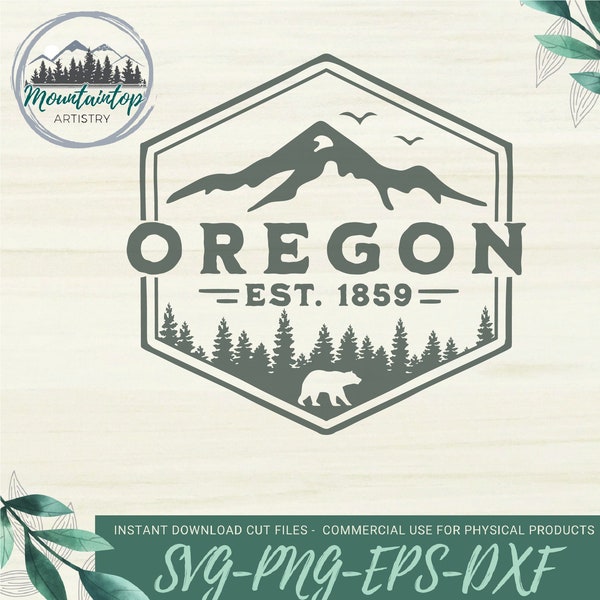 Oregon Wall Art Mountain Decor Oregon Gift Black Bear Decor Adventure Printable Oregon Decal Mountain PNG Oregon Shirt PNW Oregon POD Design