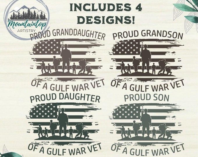 Gulf War Veteran SVG, Proud Veteran Family, Veteran Gift Ideas, Gulf War Vet, Because of the Brave