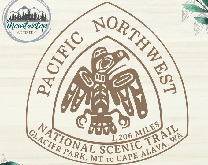 Pacific Northwest Trail Gift For Hikers PNW Shirt PNG Northwest Tribal Art Oregon Wall Art Hiking Decor Pacific Northwest POD Designs Hiking
