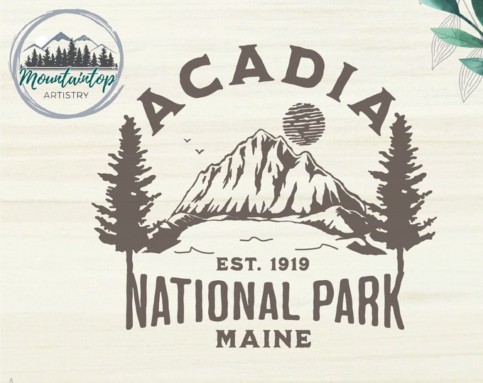 Acadia National Park Gift For Hikers National Park Wall Art Maine Printable Acadia National Park Shirt PNG Maine Gift Acadia POD Designs