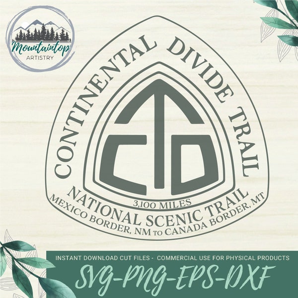 Continental Divide Trail Sign SVG, CDT marker, Trail Sign Marker Logo