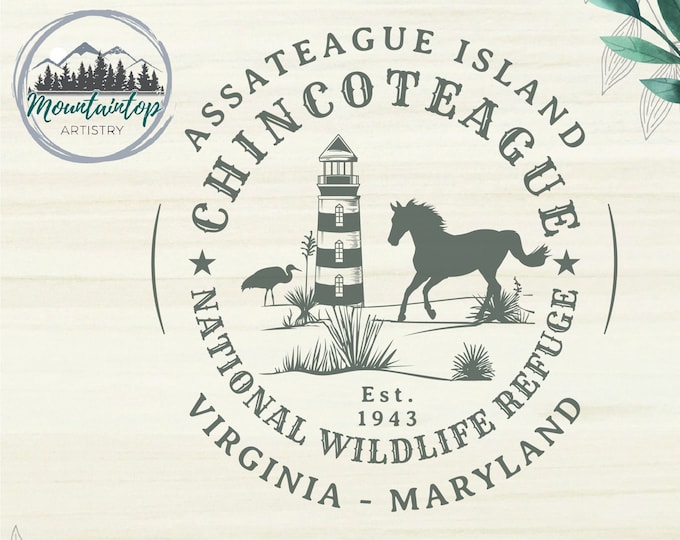 Chincoteague National Wildlife Refuge SVG, Assateague Island, Virginia Gifts, Maryland Gifts, Chincoteague Souvenir,