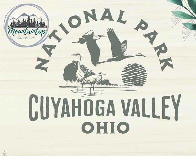 Cuyahoga Valley National Park SVG, Great Blue Heron, Ohio SVG, National Park Gift Ideas, Cuyahoga Valley Shirt Ideas