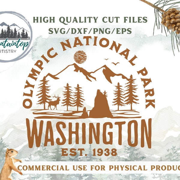 Olympic National Park Wall Art Olympic National Park PNG Gift For Hikers Decal Washington State Gift National Park Decor Olympic POD Designs