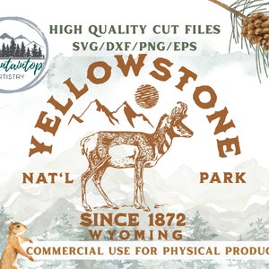 Parc national de Yellowstone SVG, art mural antilope, cadeaux du parc national de Yellowstone