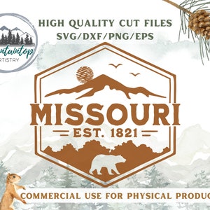 Chemise Missouri PNG décoration ours noir art mural montagne Missouri cadeau pour randonneurs sticker montagne Sublimation Missouri dessins POD Missouri SVG