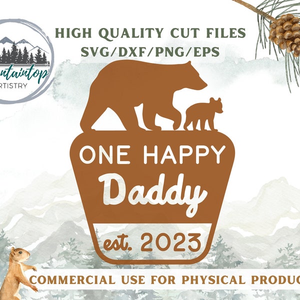 One Happy Camper Baby Shower Gift New Daddy Shirt PNG One Happy Daddy National Park Family Established Sign Promoted To Daddy 2023 Gift Dad