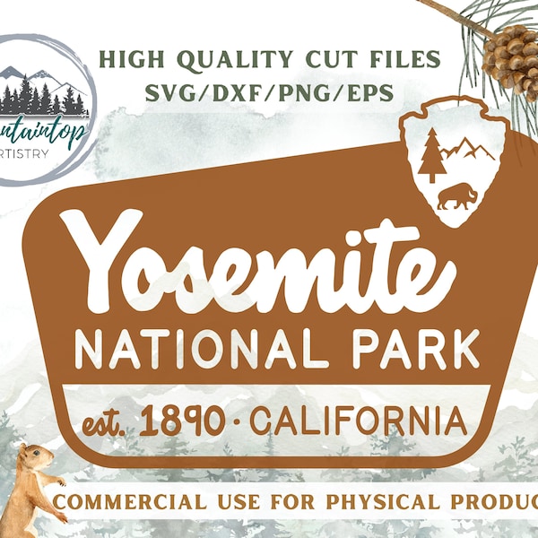 Yosemite National Park Sign SVG Yosemite National Park Shirt PNG Yosemite National Park Wall Art California Gift Yosemite National Park PNG