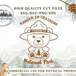 Yosemite National Park Printable PNG California Gift Bear Nursery Decor Yosemite National Park Gift Teddy Bear Wall Art Yosemite POD Designs